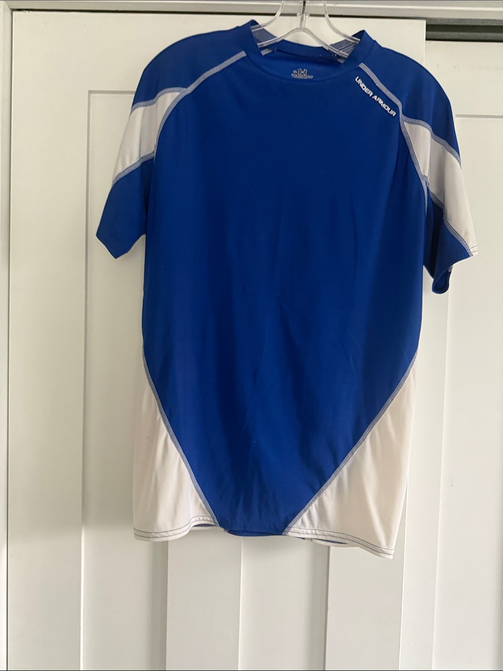 Under Armour Royal Blue and White Athletic Short Sleeve Shirt